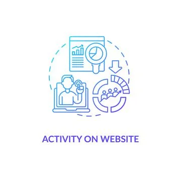 Activity on website blue gradient concept icon Stockillustratie