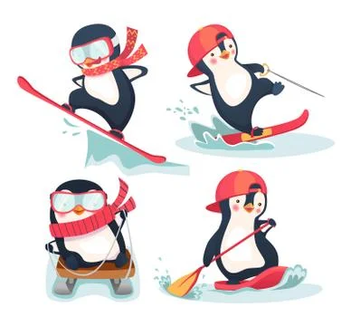 Activity in winter and summer -set Stock Illustration