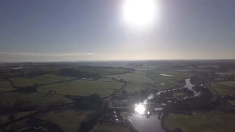 Acton Swing Bridge Sun Reflection 4K Stock Footage 149356737