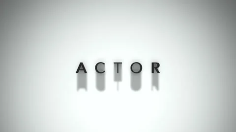 Actor 3D title animation matte black text on a white background Stock Footage 300715444