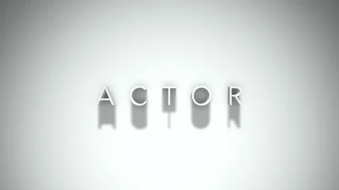 Actor 3D title animation with shadows on a white background Stock Footage 296050543