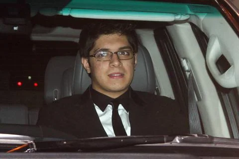 Actor Aamir Khan?s son Junaid arrives wedding ceremony of Imran Khan and A... Stock Photos