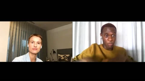 Actor Abubakar Salim in press junket interview for 'Raised by Wolves' - 2021 Видео 154335944