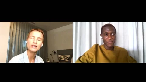 Actor Amanda Collin talks about new HBO sci-fi series 'Raised by Wolves' - 2021 스톡 동영상 154335865