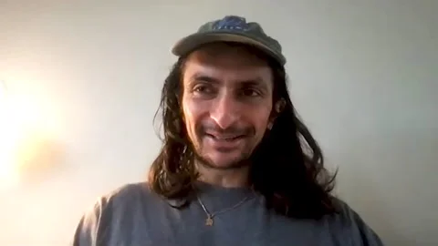 Actor Aneil Karia is interviewed for his new film as director, 'Surge' - 2021 스톡 동영상 154346451