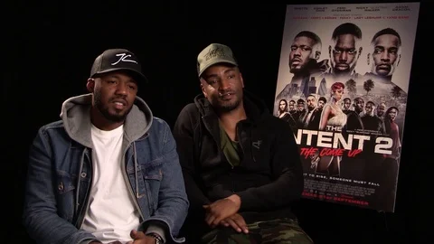 Actor Ashley Chin and Dylan Duffus talk about 'The Intent 2: The Come Up' - 2018 Video stock 101210746