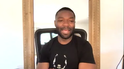 Actor David Oyelowo talks about new upcoming movie 'The Water Man' - 2021 Stock Footage 161189312