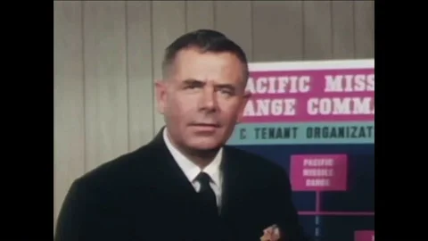 Actor Glenn Ford talks about the Naval Missile Center and a McDonnell Douglas Stock Footage 88553884