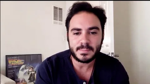 Actor Grant Rosenmeyer being interviewed about 'Come As You Are' movie - 2020 Stock Footage 138633838