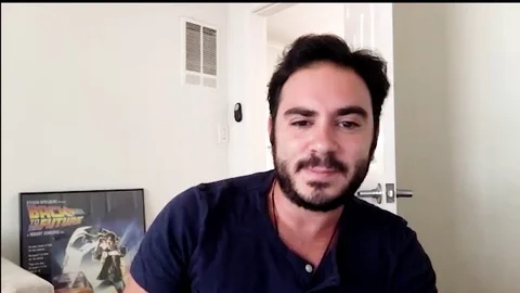 Actor Grant Rosenmeyer being interviewed about 'Come As You Are' movie - 2020 Video stock 138633942