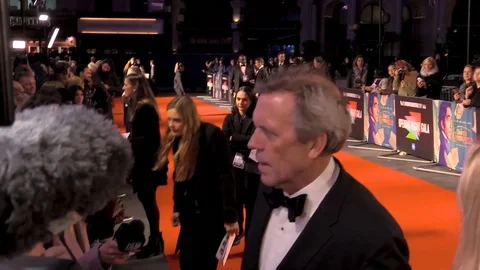 Actor Hugh Laurie is interviewed for his movie at 63rd BFI LFF 2019 Stock Footage 119575283