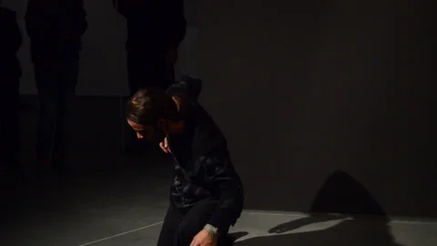 Actor interpreting a live underground performance Stock Footage 171011637