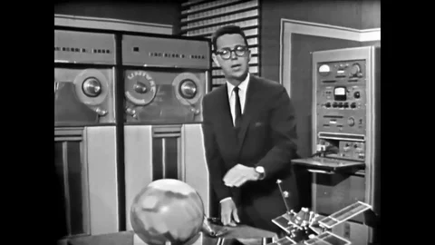 Actor John Fitch speaks of future space missions and a model of Mars and the Stock Footage 79517126