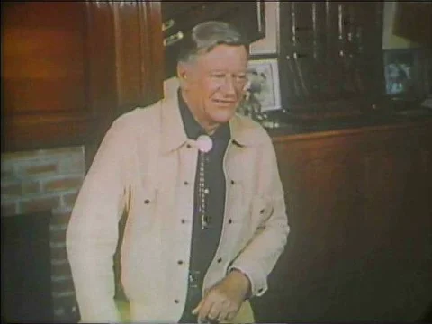 Actor John Wayne talks about patriotism and the Second Continental Congress, Stock Footage 75277828