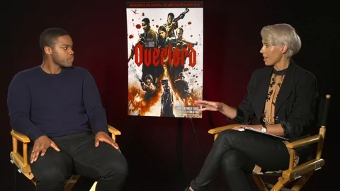 Actor Jovan Adepo is interviewed for his movie 'Overlord' at a junket - 2019 Video stock 105426384