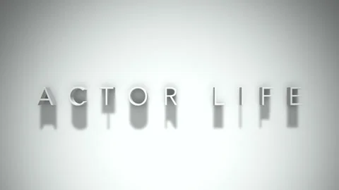 Actor life 3D title animation with shadows on a white background Stock Footage 297798261