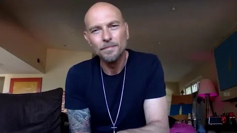 Actor Luke Goss is interviewed for his new action thriller 'Hollow Point' - 2021 Video stock 157437129
