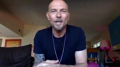 Actor Luke Goss is interviewed for his new action thriller 'Hollow Point' - 2021 Stock Footage 157437165