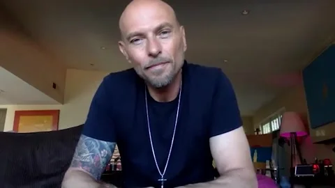 Actor Luke Goss is interviewed for his new action thriller 'Hollow Point' - 2021 Stock Footage 157437205