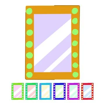 Actor makeup mirror frame vector cartoon graphic Illustrazione stock