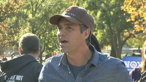 Actor Mark Ruffalo at Keystone XL pipeline protest Video stock 8956919