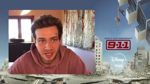 Actor Oliver Stark is interviewed for his role in season four of '9-1-1' - 2021 스톡 동영상 154318288