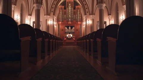 The actor is playing on the organ. Stock Footage 83634897
