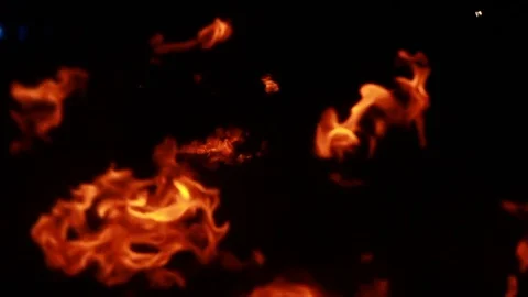 The actor plays a burning barrel Stock Footage 79431002