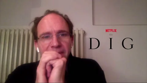 Actor Ralph Fiennes is interviewed for new Netflixs movie 'The Dig' - 2021 Video stock 154355498