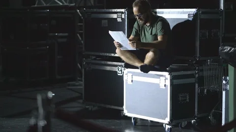 The actor read the script Stock Footage 111187252