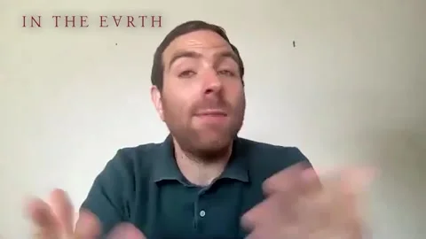 Actor Reece Shearsmith is interviewed for new movie 'In the Earth' - 2021 Stock Footage 157438054