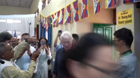 The actor Richard Gere, the main face of international support for the Tibetan c Stock Footage 312399149
