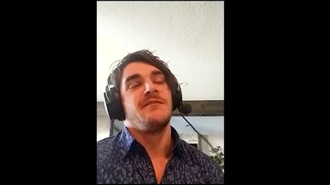Actor RJ Mitte is interviewed online for new film 'The Oak Room' - 2021 Video stock 158107526
