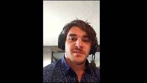 Actor RJ Mitte is interviewed online for new film 'The Oak Room' - 2021 Video stock 158111228