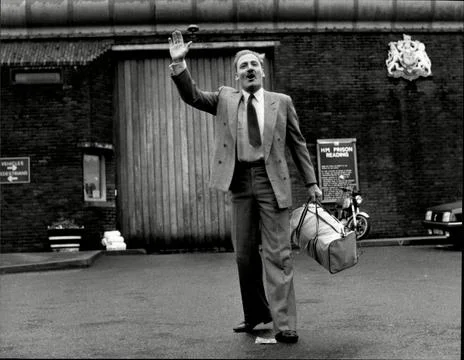 Actor Stacy Keach Leaving Reading Prison. In 1984 London Police Arrested Keach A Stock Photos