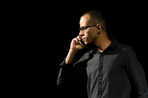 Actor on stage represents a dramatic character. Stock Photos