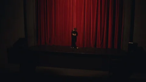 Actor in a theatre reviewing the script Stock Footage 108185079