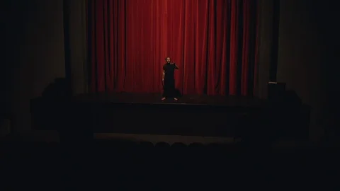 Actor in a theatre reviewing the script Stock Footage 108186834