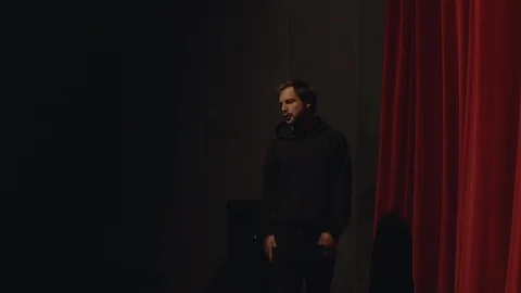 Actor in a theatre reviewing the script 스톡 동영상 108189343