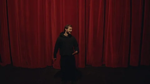 Actor in a theatre reviewing the script 스톡 동영상 108190169