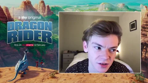 Actor Thomas Brodie-Sangster is interviewed for film 'Dragon Rider' - 2021 Video stock 154382756