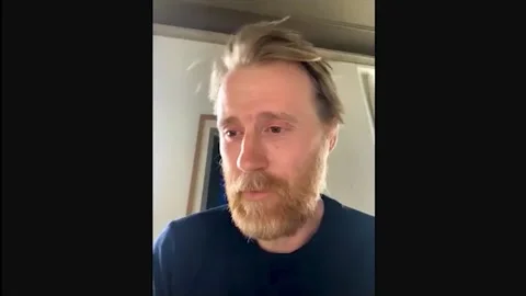 Actor Thorbjorn Harr is interviewed for his action thriller 'The Tunnel' - 2021 Video stock 158108368