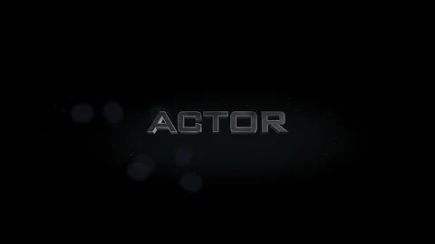 Actor title metal text on black alpha channel background Stock Footage 295905574