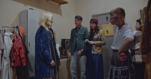 Actors Backstage: Preparing for a Theatre Performance Stock Footage 313061135