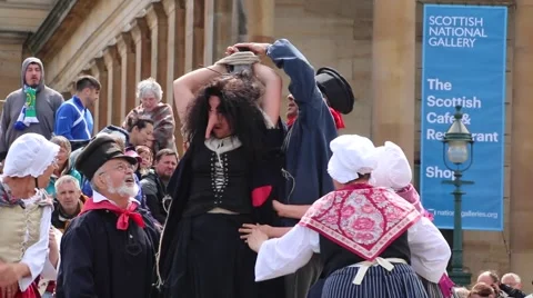 Actors dancing with a witches Stock Footage 55802361