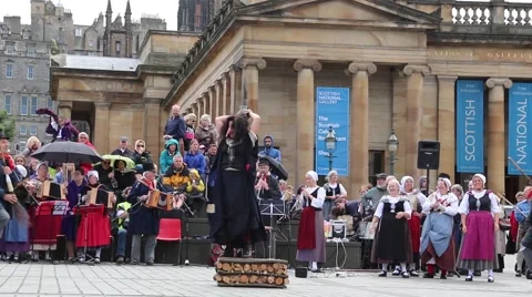 Actors dancing with a witches Stock-Footage 55805791
