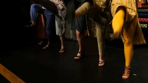 Actors doing a performance on stage Stock Footage 79958442