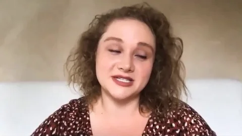 Actress Danielle Macdonald is interviewed for new movie I Am Woman - 2020 Stock Footage 144638427