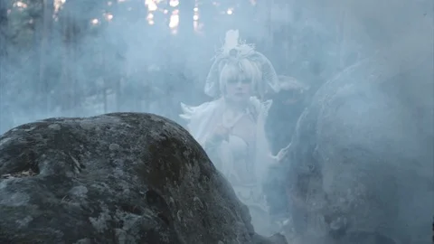 Actress dressed as magical creature. Stock-Footage 93016114