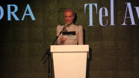 Actress Galit Gutmann, the host of the Gala of Tel Aviv Israel Fashion Week Видео 88085175